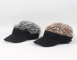 Fake Hair Wig design Caps Men039s Women039s Toupee Funny Hair Baseball Sun Visor Hats Unisex Cool Gifts LJJK11954895062