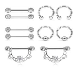 Fashion Jewelry Stainless Steel Navel Belly Lip Nipple Eyebrow Bar Ring Ball Piercing Kit Body Jewelry2547658