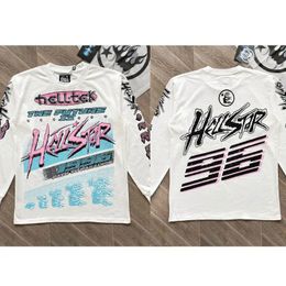 Mens T Shirts Vintage Streetwear Hellstar Tshirts Brain Racer Long Sleeve Top Tees Cotton Casual Loose Hell Star T-shirts for Men Women 508