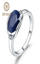 GEM039S BALLET 925 Sterling Silver Engagement Rings 324Ct Natural Blue Sapphire Gemstone Ring for Women Fine Jewellery CJ1912057172390