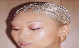MultiLayer Crystal Bridal Hairband Headgear Head Chain Jewellery for Women Bling Rhinestone Elastic Headband Hair Accessories X07263666440