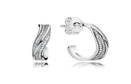 925 Sterling Silver CZ Diamond earrings with Retail Box fashion Elegant Waves Ear hook Earrings for Women Girls Gift Jewellery EARRI5716842