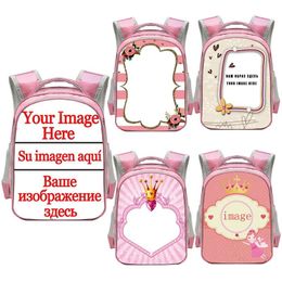 Bags Customize Your Image / Name Backpack Children School Bags for Kindergarten Girls Cute Book Bag Baby Toddler Backpacks