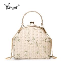 Bags YBYT new fashion straw bags for women 2019 small handbag summer style chain shell shoulder bag purse casual female messenger bag
