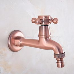 Bathroom Sink Faucets Antique Red Copper Single Cold Faucet/Washing Machine Tap Wall Mounted Bibcock Kitchen Basin Zav323