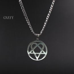 Best price Punk Jewellery Him Necklace Stainless Steel Hearram Pendant Merch Logo Symbol Silver 4mm 24" curb Chain6707270