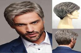 AIMISI Men039s Synthetic Wig Grey Short Hair Man Cosplay Hairstyle Toupee Good Gifts for Daddy Replacement Wigs42271471953424