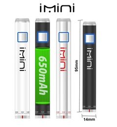 Imini Disposable Vape Pen Battery 3 Colours Rechargeable 510 Thread Vape Battery for Thick Thin Oil Atomizer Batteries Vaper Pens with Adjustable Voltage 1pc Gift box