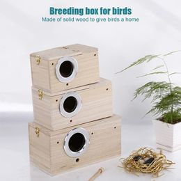 Wood Bird Breeding Box Parakeet Nest Budgie Cage Pet House For Parrot Lovebirds Finch Supplies 231225