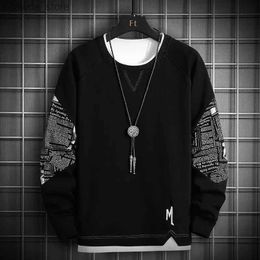 Men's Hoodies Sweatshirts Sweatshirt for Men T-shirt Hoodies Male Clothes Black Graphic Hooded Splicing Cotton Novelty and Aesthetic Simple Cheap Sweat S Q231226