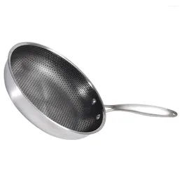 Pans Stainless Steel Frying Pan Kitchen Skillet Egg Pastry Non-sticky Cooking