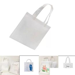 Other Festive & Party Supplies White Sublimation Non Woven Fabric Shop Bag Heat Press Printable Custom Grocery Tote With Handles For D Otlnj