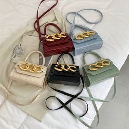 Fashion Vintage Stone Pattern PU Leather Shoulder Bag for Women Solid Colour Handbag Chain Crossbody Tote Bag Female Purse Clutch