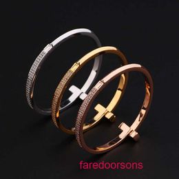 Luxurys Designers bracelet Tifanism Women Charm bracelet Creative gold plated semi inlaid bracelet fashion casual small luxury womens Mi With Original Box