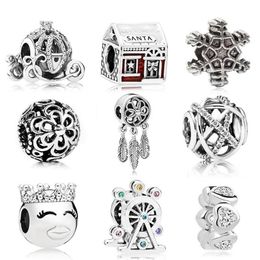 20pcs Mixed charm beads for Christmas snowflake pumpkin carriage Crown princess Ferris wheel Dream catcher Accessories fit for Diy239L