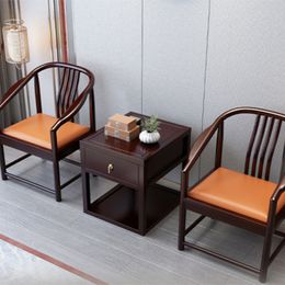 New Chinese style round chair three-piece set solid wood tai shi chair Parlour chair coffee table pantry cabinet Purchase Contact Us