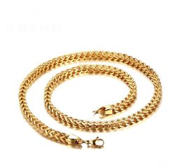 Chains Fashion Men Stainless Steel Chains Double Layer Link Chain Necklace High Polished Punk Style 18K Gold Plated Necklaces For 4953598