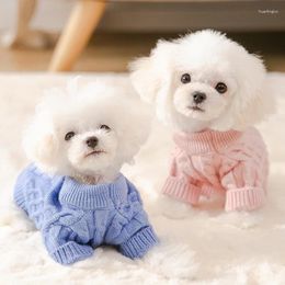 Dog Apparel Winter Pet Clothes Knitted Sweater Solid Color For Small Medium Dogs Design Warm Puppy Chihuahua