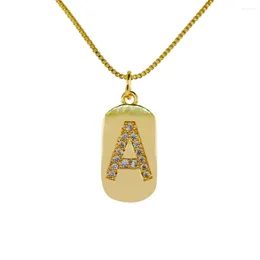 Pendant Necklaces Fashion 26 Initials Letters Women Necklace CZ Gold Plated English Alphabet Custom Name Couple Ladies Jewellery Gift