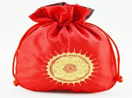 Ethnic Embroidery Sun Fabric Gift Pouch Satin Drawstring Jewelry Gift Packaging Bags Lavender Perfume Coin Storage Pocket Sachet 33250991