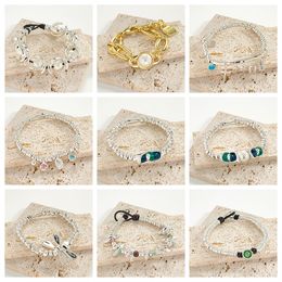 Spanish High Quality UNO DE 50 Exquisite Fashion 2023 Hot Sale Emerald Metal Natural Stone Bracelet Jewellery Gift Free Delivery