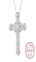 New 925 Silver Exquisite Bible Jesus Pendant Necklace for women men Crucifix Charm Simulated Platinum Diamond Jewellery N028 CJ1912109908951