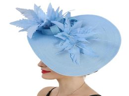 Kentucky Big Fascinators Hat Hairpin Lady For Wedding Hair Cocktail Church Hats Elegant Women Fedora Lady Fancy Flower Headwear2101357