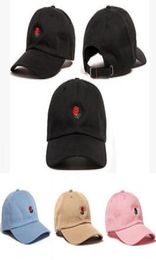 2017 New Arrivals Kpop Snapback Cap Men Women Black Cotton casquette polos Baseball Embroidery Red Rose bone 6 Panel Hats Casque2335873
