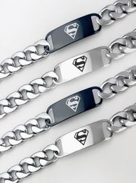 2019 Fashion Superman Championship Chain Bracelet stainless steel Fan Men Women Party Bar Gift Whole Drop 8950545