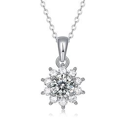 Necklaces Real 1/2/3 ct D Colour Moissanite 100% 925 Sterling Silver Bridal Pendant Necklace Women Sparkling Wedding Fine Jewellery