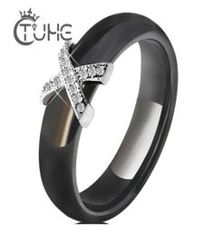 Black White Ceramic Women039 s Ring With Crystal Rings For Women Men Plus Big Size 10 11 12 Fashion Jewelry Christmas8967512