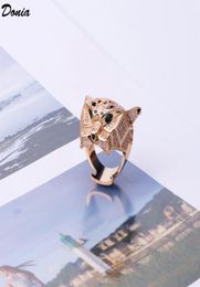 Donia jewelry luxury ring fashion tiger head copper inlaid zircon European and American creative female handmade designer gift9027349