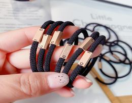 Whole New Fashion Luxury elastic hair ties fashion band hair rope bracelets headband Ornament accessories with fashion metal B21455273943