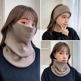 Scarves Solid Warm Cold-proof Hanging Ear Mask Scarf Windproof Multi-functional Face Neck Warmer Outdoor Sports Thick Headscarf