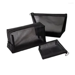 Storage Bags Mesh Transparent Cosmetic Small Large Clear Black Makeup Bag Portable Travel Toiletry Organiser Lipstick Pouch