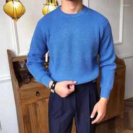 Men's Sweaters 2024 Autumn Winter Fashion Sweater O-Neck Pullovers Male Solid Colour Knitted Tops Men Long Sleeve Casual Jumpers I757
