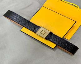 Fashion Designer Belts Mens Leather Men Belt Waistband Golden Sliver Letter F Buckle Girdle Square Width 4cm With Box Jariser2118140