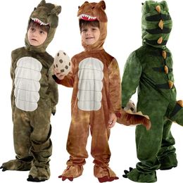 Cute Kids Halloween Costume Boys Toddler Unisex Amusement Park Party T-rex Realistic Costume Sets Jumpsuits Rompers 231225