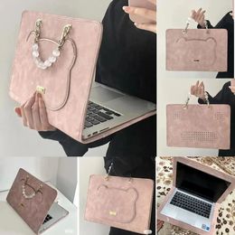 Simplicity Cute Pink Handbag Case Laptop Bag for Air Pro 13 14 15.6in for Dell Portable Laptop Cover 231226