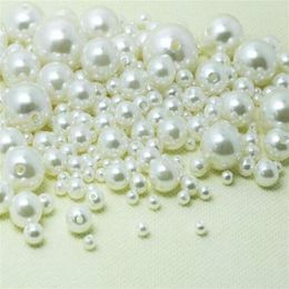 1000pcs lot Ivory ABS Faux Pearl Beads Spacer Loose Beads 4mm 8mm 10mm 12mm Jewerly Accessorie for DIY Making263x
