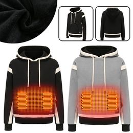 Vintage Gothic Heating Hoodies Cozy Rechargeable Long Sleeve Streetwear Loose Coats Soft 3 Heat Levels Lightweight Heating Jack 231226