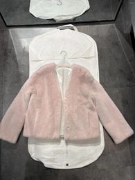 Women's Fur Mink Jacket V-neck Drop Shoulder Loose Fit Casual Fashion 2024 Fall 1218