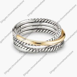 2024 Ring silver X series gold twisted rings 1:1 original Vintage craft Luxury Designer Jewelry Band with Exquisite for Female Friends and Lovers Ideal Wedding gift