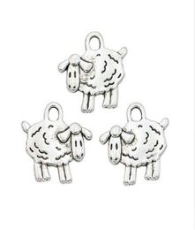 200pcslot Ancient Silver Alloy Animals Sheep Charms Pendants For diy Jewellery Making findings 15mm1893228