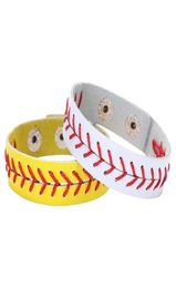 2022 New Fashion Real Leather Softball Seam Sports Bracelets Wristband Unisex Baseball Softball Baseball Sports Bracelet Bangles J2442323
