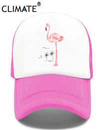 CLIMATE Flamingo Cap Girls Women Hat Pink Rose Cap Cute Lovely Summer Caps Hat Hip Hop Mesh Baseball Caps for Women3171021