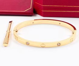 Classic Designer Women039s gold curb Bracelet Charm Screwdriver bangle Boys Girls 18K Gold Valentine039s Day Gift 316L Stain3601559
