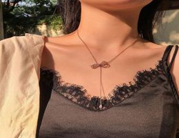 Kpop Zircon Butterfly Necklace Women gold color Chain cute girl Bow statement Choker fashion necklaces 2020 Korean jewelry gift9271644