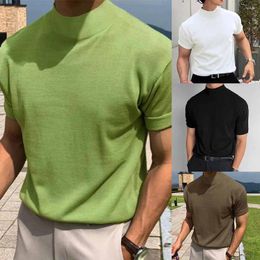 Men's T Shirts Men Mock Turtleneck Pullover T-Shirt Tops Casual Slim Fit Tee Undershirt Holiday Party Daily Fashion Solid Color Bottoming
