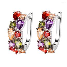Dangle Earrings Unique Multicolor Women High-end Gifts 925 Sterling Silver Set Natural Stone Wedding Party Girl Earring EHBK-021